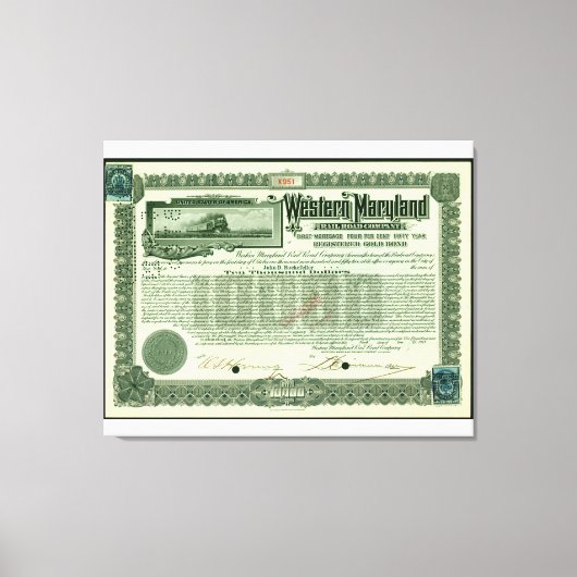 WM Railroad Gold Bond Reproduction Canvas Afdruk (Voorkant)