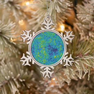 WMAP Kaart van het heelal met microgolfanisotropie Tin Sneeuwvlok Ornament