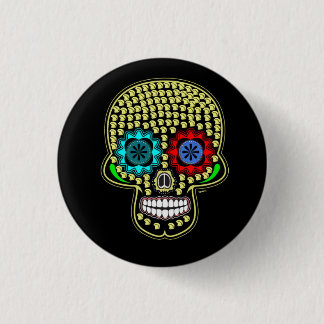 W'nR Skull of many helmets button