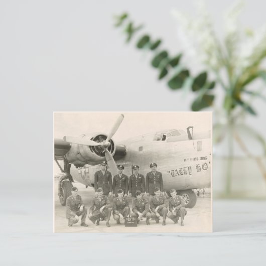 WO II B-24 Crew Briefkaart (Staand voorkant)