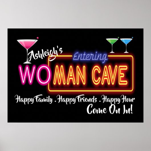 Wo - Man Cave Sign Poster (Devant)