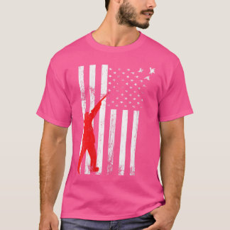 Wo Pistool geweer eendenjacht Amerikaanse vlag T-shirt