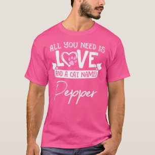 Wo Schattigee kat genaamd peper en meisjes T-shirt