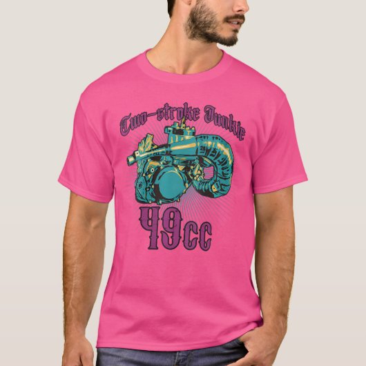 Wo Two-Stroke Junkie 49Cc Motorbikes T-shirt (Voorkant)