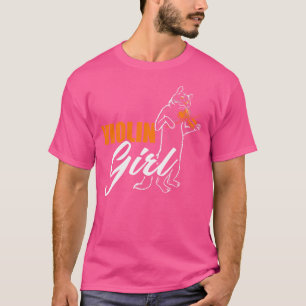 Wo Viool Meisje Speler Kat Muzikant Fiddle Instrum T-shirt