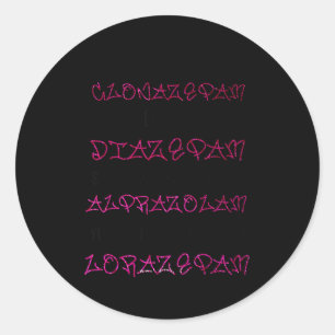 Woah Black Betty Clonazepam Woah Black Betty Diaze Ronde Sticker