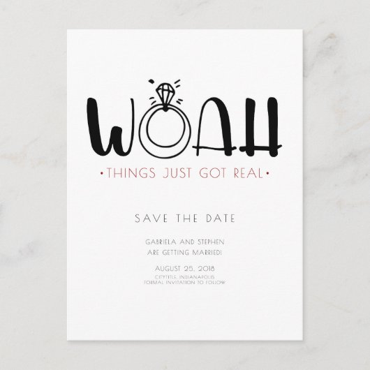 Woah Dit is pas echt echt. | Funny Save the Date Aankondigingskaart (Voorkant)