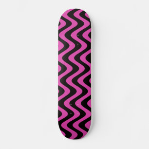 Wobbel golven (roze/zwart) skateboard