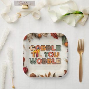 Wobbel Wobbel Thanksgiving met humor en vrolijkhei Papieren Bordje