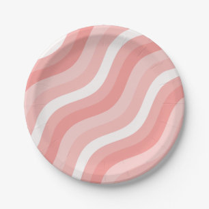 Wobble Pop Stripes in Roze Blush Papieren Bordje