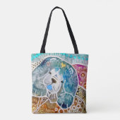 WOBBLE-ROCK Chow dog waterverf batik Draagtas (Achterkant)