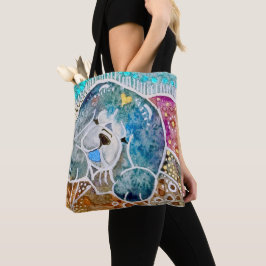 WOBBLE-ROCK Chow dog waterverf batik Draagtas