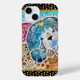 WOBBLE-ROCK Chow dog waterverf batik IPhone 15