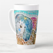 WOBBLE-ROCK Chow dog waterverf batik Latte Mok (Linkerhoek)