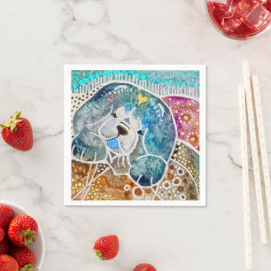 WOBBLE-ROCK Chow dog waterverf batik Servet