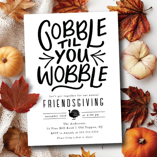 Wobble Samen Thanksgiving Vriendsgeven Kaart