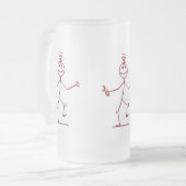 Wobble Stick Figuur Frosted Glass Mok (Voorkant links)