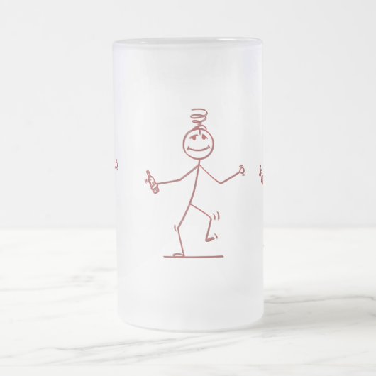 Wobble Stick Figuur Frosted Glass Mok (Center)