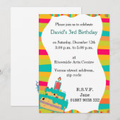 Wobbly Kinder feestuitnodiging Kaart (Voorkant / Achterkant)