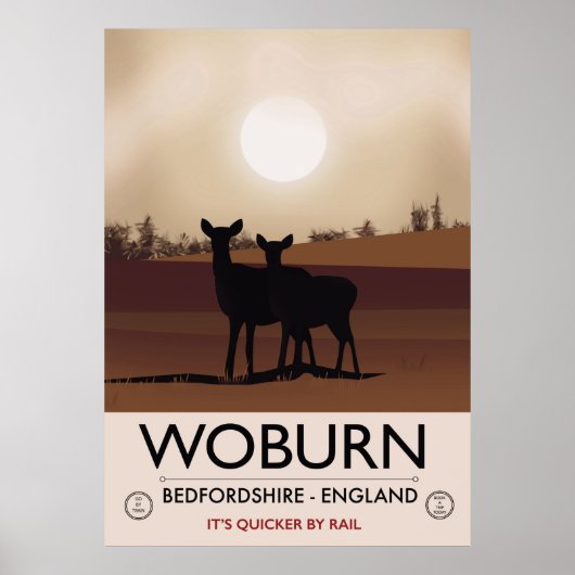 Woburn - Bedfordshire affiche de voyage de style V (Devant)
