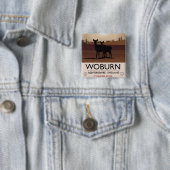 Woburn - Bedfordshire  reisposter. Vierkante Button 5,1 Cm (In situ)