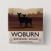 Woburn - Bedfordshire  reisposter. Vierkante Button 5,1 Cm (Voorkant)