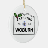 Woburn MA Keramisch Ornament (Rechts)