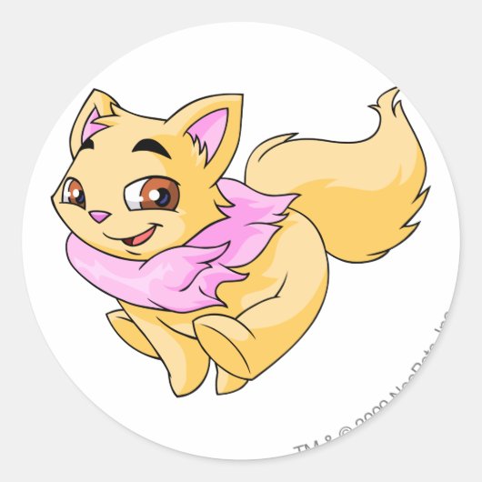 Wocky Yellow Ronde Sticker (Voorkant)