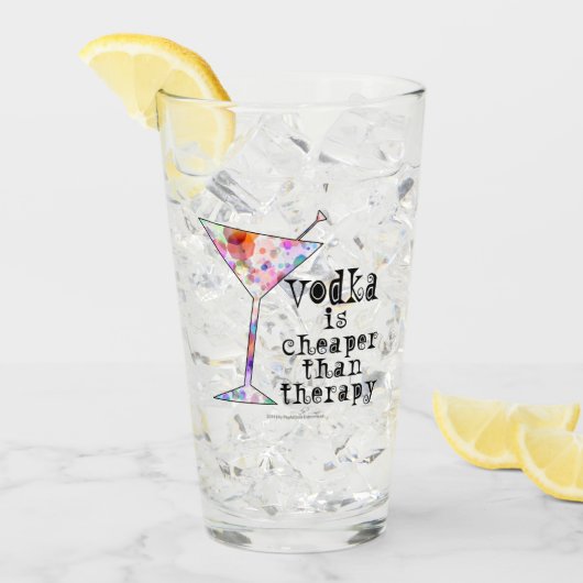 Wodka is goedkoper dan Therapy #Drink #Highball Glas (Voorkant ijs)