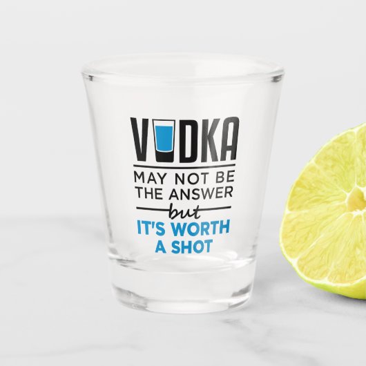 Wodka Worth a Shot Funny Drinker Drink Glas (Voorkant)