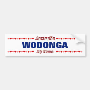 WODONGA - Mijn thuis - Australië; Rode en roze ha Bumpersticker