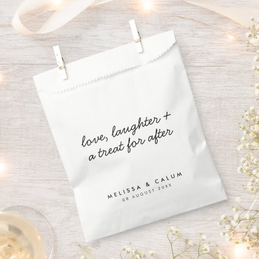 Woeddag Treat | Modern minimalistisch script wit Bedankzakje (Geknipt)