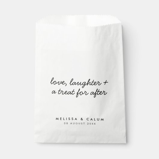 Woeddag Treat | Modern minimalistisch script wit Bedankzakje (Voorkant)