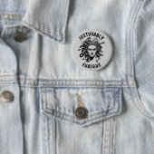 Woede van de Medusa-knop Ronde Button 5,7 Cm (In situ)