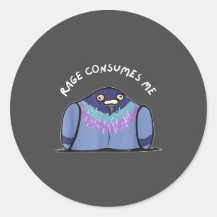 Woede Verteert Me Grappige Geon Meme Hand Getekend Ronde Sticker