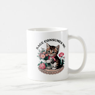 Woede verteert me kat bloem schattige poes kat mem koffiemok