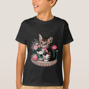 Woede verteert me kat bloem schattige poes kat mem t-shirt