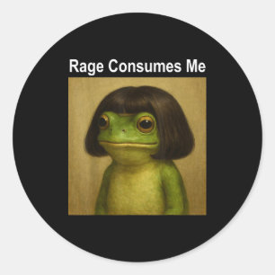 Woede Verteert Me Kikker Grappige Kikker Bob Kapse Ronde Sticker