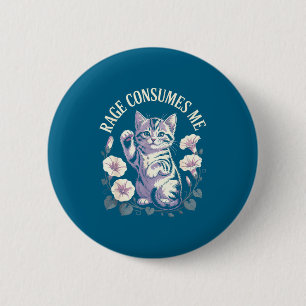 Woede Verteert Me Schattige Kitten Ronde Button 5,7 Cm