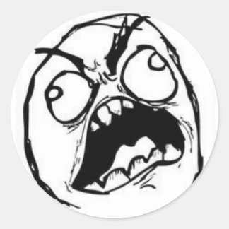 woedend gezicht ronde sticker