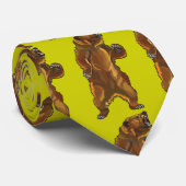 woedend grizzly beer stropdas (Opgerold)