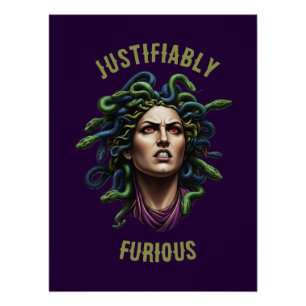 Woedende Medusa Glanzende Poster Perfect Poster