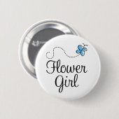 Woensdag Bloemenmeisje Blue Button (Voorkant /achterkant)