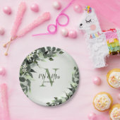 Woensdag Grijze Floral Eucalyptus Leaves Papieren Bordje (Feest)