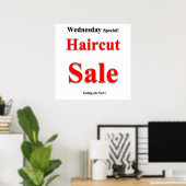 Woensdag Haircut Sale Poster Matte (Thuiskantoor)