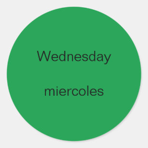 Woensdag miercoles Engels naar Spaans Stickers