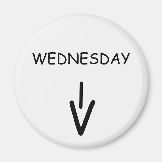 Woensdag Pijl Ronde Witte Magneet door Janz (Voorkant)