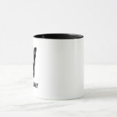 Woensdag W Monogram Zwart-Wit Combo Custom Mok (Midden)