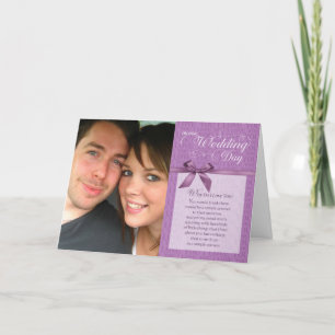 Woensdag, waarom hou ik van je - paars met lintje kaart