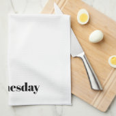 "Woensdag" zwart-wit minimalist Theedoek (Quarter Fold)